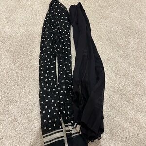 Elegant Black Polka Dot Women's Scarves